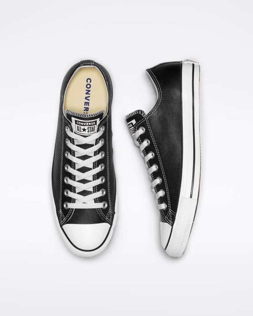 Pánské Boty Nízké Converse Chuck Taylor All Star Læder Černé | CZ PGIT90